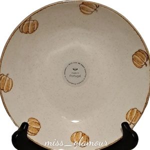 Made in Portugal Set of 4 Pumpkin Border Pasta Bowls Fall Thanksgiving NEW